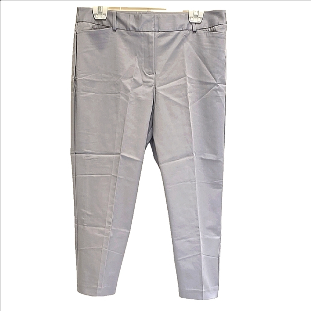 Liz Claiborne Emma Cotton Gray Sateen Womens Mid Rise Slim Fit Ankle Pant - Picture 4 of 8